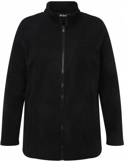 Ulla Popken Modular Fleece Zip Front Jacket Black - Sweaters & hoodies - 