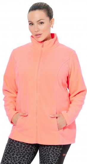 Ulla Popken Modular Fleece Zip Front Jacket Neon Pink - Sweaters & hoodies - 
