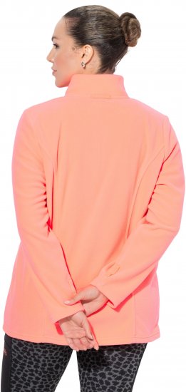 Ulla Popken Modular Fleece Zip Front Jacket Neon Pink - Sweaters & hoodies - 