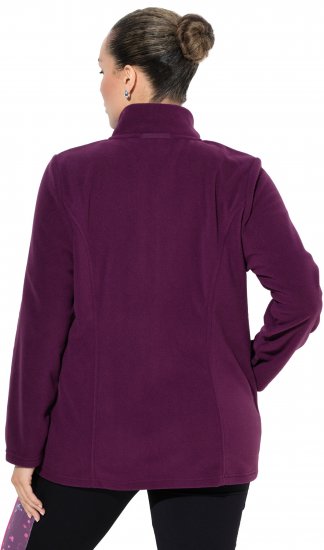 Ulla Popken Modular Fleece Zip Front Jacket Dark Cherry - Sweaters & hoodies - 