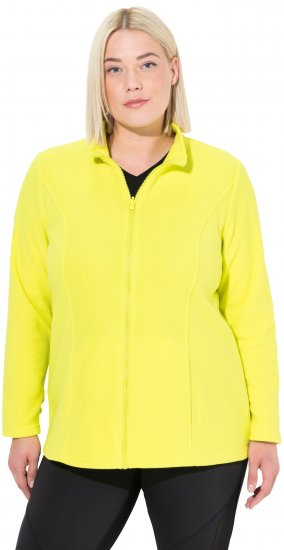 Ulla Popken Modular Fleece Zip Front Jacket Lime - Sweaters & hoodies - 