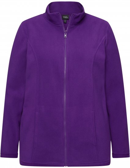 Ulla Popken Modular Fleece Zip Front Jacket Dark Plum - Sweaters & hoodies - 