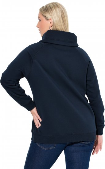 Ulla Popken Rhinestone Snowflake Turtleneck Sweatshirt Navy - Sweaters & hoodies - 
