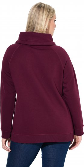 Ulla Popken Rhinestone Snowflake Turtleneck Sweatshirt Dark Ruby - Sweaters & hoodies - 