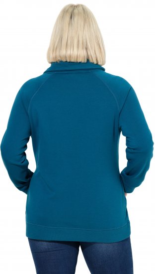 Ulla Popken Rhinestone Snowflake Turtleneck Sweatshirt Teal - Sweaters & hoodies - 