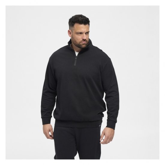 North Latitude Denim Half-Zip Sweatshirt Black - Sweaters & hoodies - Sweaters & Hoodies Grote Maten Heren