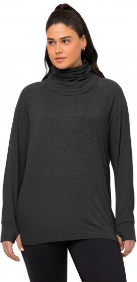 Ulla Popken Sweatshirt with Gaiter Black - Sweaters & hoodies - 
