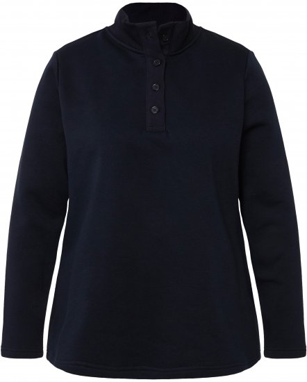 Ulla Popken Tonal Leopard Print Longline Zip-Up Sweatshirt Black - Sweaters & hoodies - 