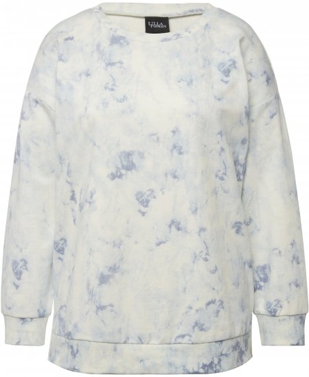 Ulla Popken Tie-Dyed Long Sleeve Sweatshirt Snow White - Sweaters & hoodies - 