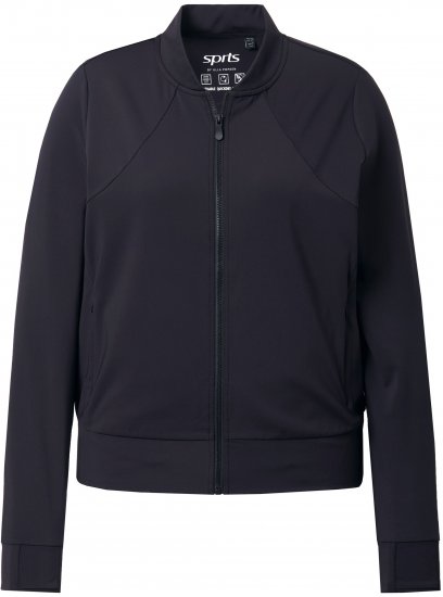 Ulla Popken Quick Drying College Collar Sweatshirt Black - Sweaters & hoodies - 