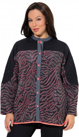 Ulla Popken Neon Tiger Stripe Jacket Black - Sweaters & hoodies - 
