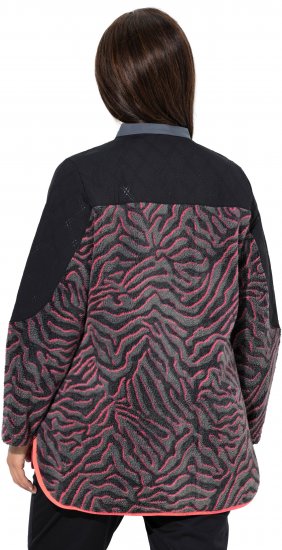 Ulla Popken Neon Tiger Stripe Jacket Black - Sweaters & hoodies - 
