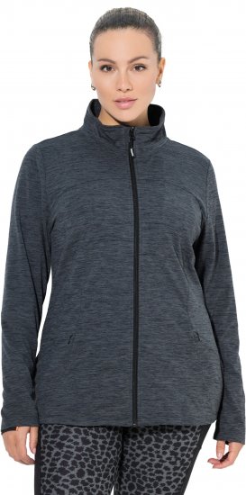 Ulla Popken Quick Drying Zip Up Sweatshirt Black - Sweaters & hoodies - 