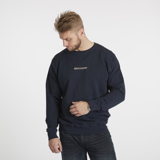 North Latitude Denim Logo Sweatshirt Navy Blue TALL - TALL sweatshirts - 