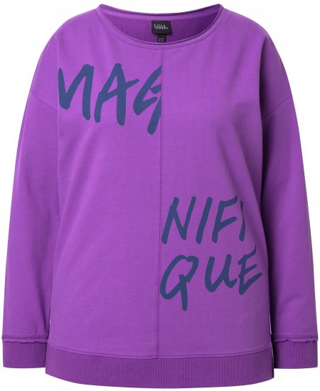 Ulla Popken Magnifique Split Style Sweatshirt Purple - Sweaters & hoodies - 