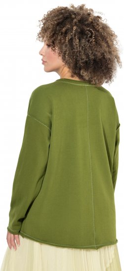 Ulla Popken Inspire Lettering V-Neck Sweatshirt Blooming Bay - Sweaters & hoodies - 