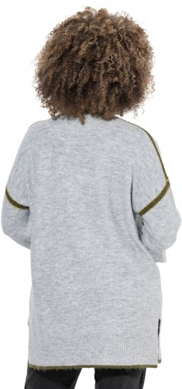 Ulla Popken Decorative Seam Sweater Light Grey Melange - Sweaters & hoodies - 