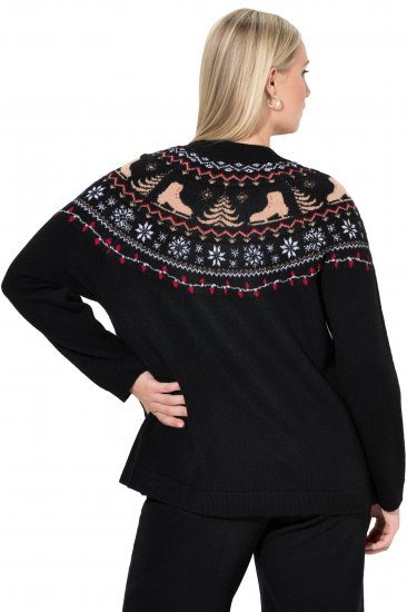 Ulla Popken Norwegian Style Christmas Sweater Black - Sweaters & hoodies - 
