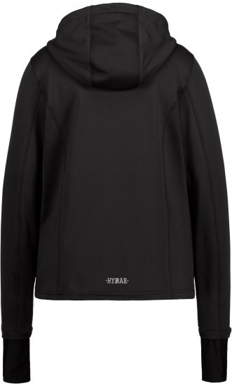 Ulla Popken HYPRAR Zip Front Hooded Stretch Sweatshirt Black - Sweaters & hoodies - 