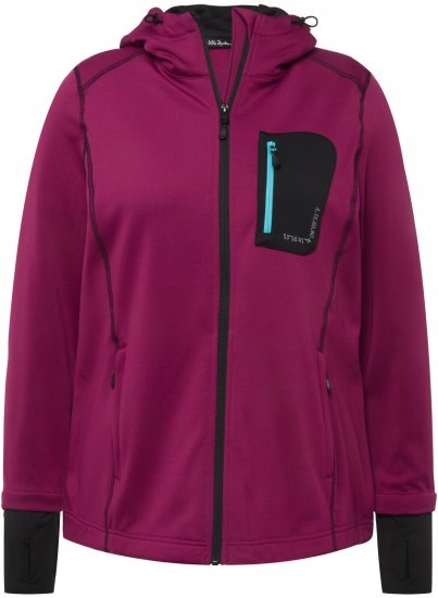 Ulla Popken HYPRAR Zip Front Hooded Stretch Sweatshirt Blackberry - Sweaters & hoodies - 