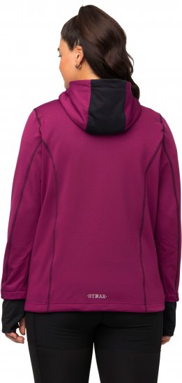 Ulla Popken HYPRAR Zip Front Hooded Stretch Sweatshirt Blackberry - Sweaters & hoodies - 