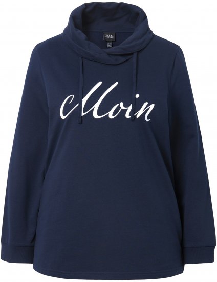 Ulla Popken Moin Graphic Sweatshirt Navy - Sweaters & hoodies - 
