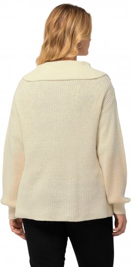 Ulla Popken Lace Up Sailor Collar Sweater Vanilla - Sweaters & hoodies - 