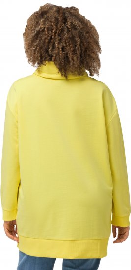 Ulla Popken Embossed Letter Sweatshirt Lemon Yellow - Sweaters & hoodies - 