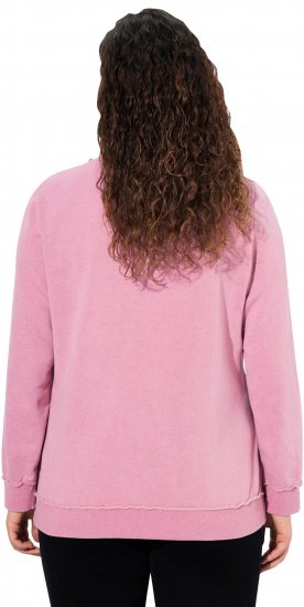 Ulla Popken Graphic BE UNIQUE Inverted Seam Sweatshirt Raspberry - Sweaters & hoodies - 