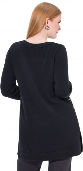 Ulla Popken Sequined Soft Fine Knit Sweater Black - Sweaters & hoodies - 