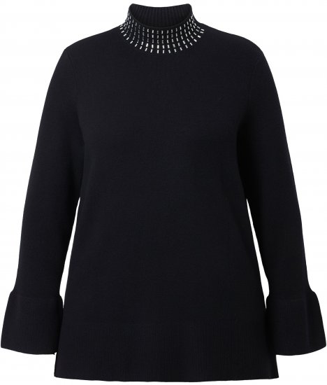 Ulla Popken Flared Sleeve Turtleneck Sweater Black - Sweaters & hoodies - 