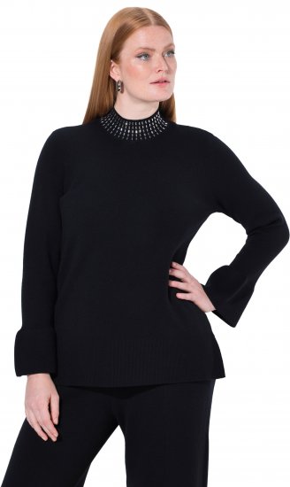 Ulla Popken Flared Sleeve Turtleneck Sweater Black - Sweaters & hoodies - 