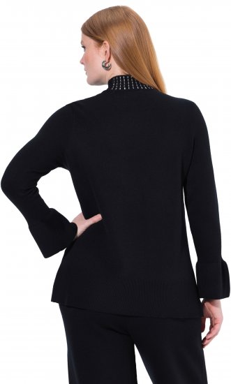 Ulla Popken Flared Sleeve Turtleneck Sweater Black - Sweaters & hoodies - 