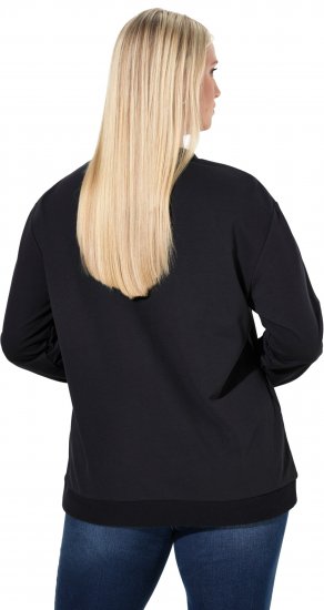 Ulla Popken Sparkling Sequin Bows Christmas Sweatshirt Black - Sweaters & hoodies - 