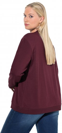 Ulla Popken Sparkling Sequin Bows Christmas Sweatshirt Plum - Sweaters & hoodies - 