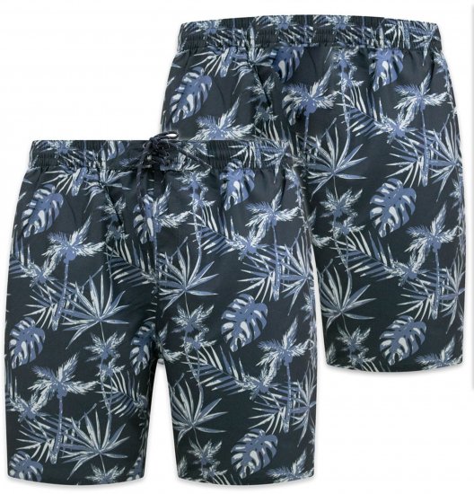 D555 Cleethorpes Hawaii Printed Swimshorts Navy - Zwembroeken - Grote Maten Zwembroeken Heren