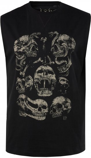 JP1880 Tanktop Skulls Black - T-shirts - Grote Maten T-shirts Heren