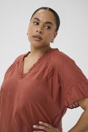 Kaffe Curve Valeria Top Henna Brown - Shirts & tops - 