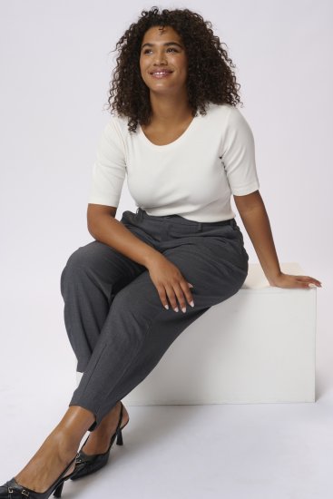Kaffe Curve Merla Broek Dark Grey Melange - Jeans & Broeken in Grote Maten – Plus Size - 