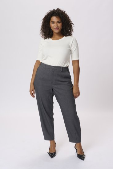 Kaffe Curve Merla Broek Dark Grey Melange - Jeans & Broeken in Grote Maten – Plus Size - 