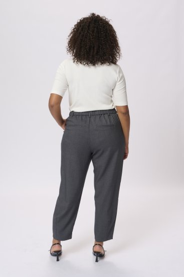Kaffe Curve Merla Broek Dark Grey Melange - Jeans & Broeken in Grote Maten – Plus Size - 