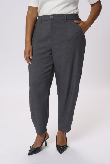 Kaffe Curve Merla Broek Dark Grey Melange - Jeans & Broeken in Grote Maten – Plus Size - 