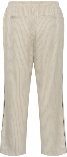 Kaffe Curve Sirana Pants Beige Melange/Black Stripe - Stoffen broeken - 