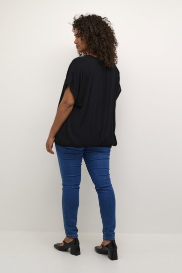 Kaffe Curve Ami Stanley Korte mouw Diepzwart - T-shirts - 