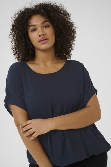 Kaffe Curve Ami Stanley Korte mouw Midnight marine - T-shirts - 