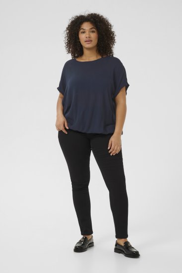 Kaffe Curve Ami Stanley Korte mouw Midnight marine - T-shirts - 