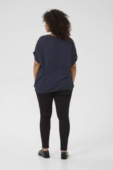 Kaffe Curve Ami Stanley Korte mouw Midnight marine - T-shirts - 