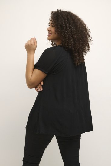 Kaffe Curve Ami Korte mouw Blouse Diepzwart - T-shirts - 