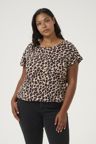 Kaffe Curve Sonna Stanley Top Luipaardprint - T-shirts - 