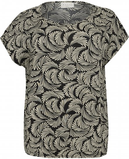 Kaffe Curve Sonna Stanley Top Diepzwart/Antiek wit print - T-shirts - 